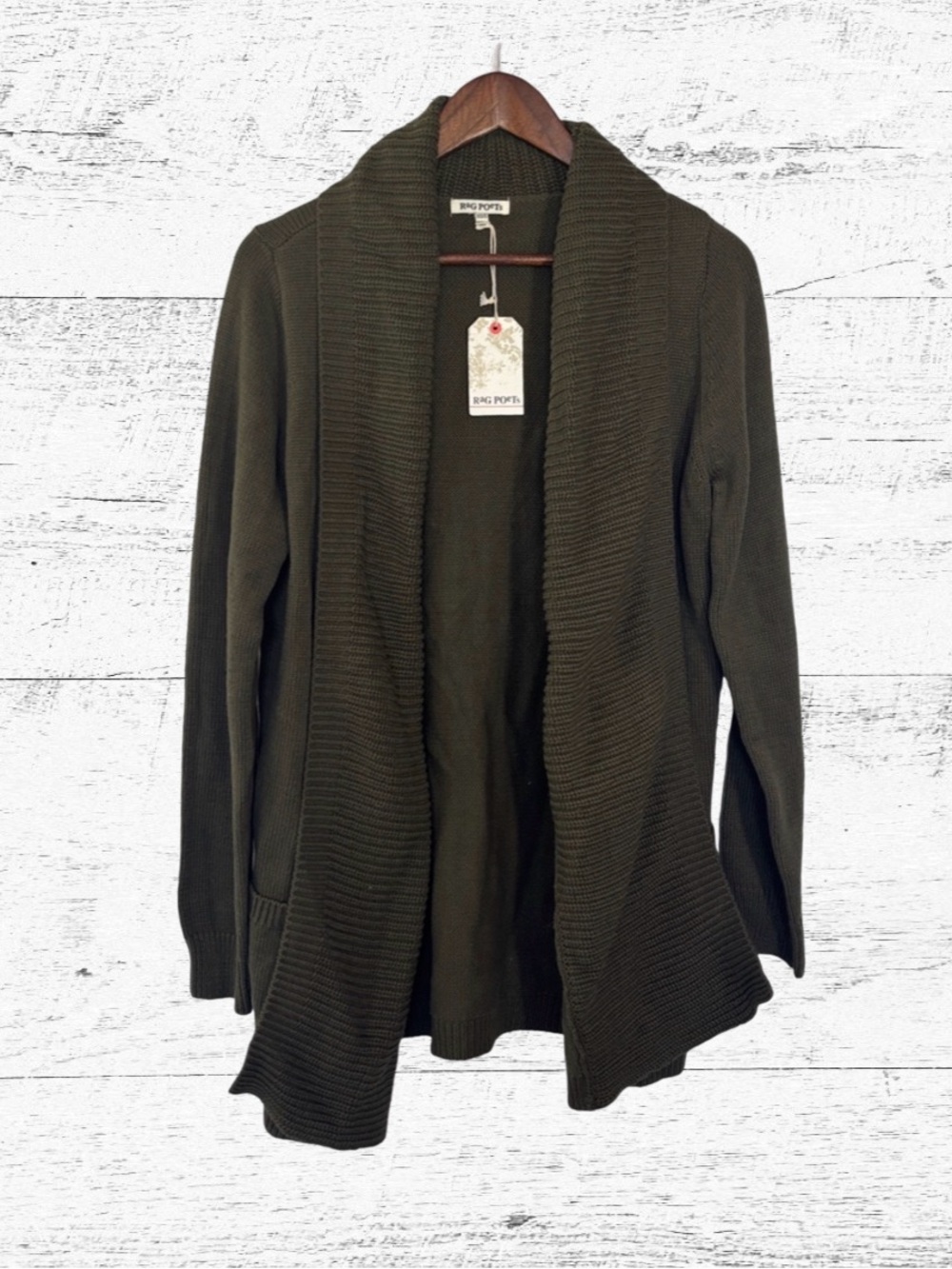 Forest Green Shawl Collar Cardigan Sweater